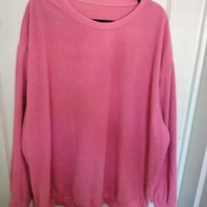 SHEIN Plus Size Vibrant Barbie Pink Ribbed Corduroy Top Long Sleeve Shirt 4X
